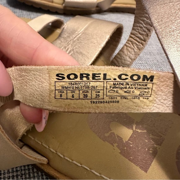 Sorel Ella Criss Cross Toe Loop Sandals Leather Adjustable Size 8 Women’s - Picture 7 of 7